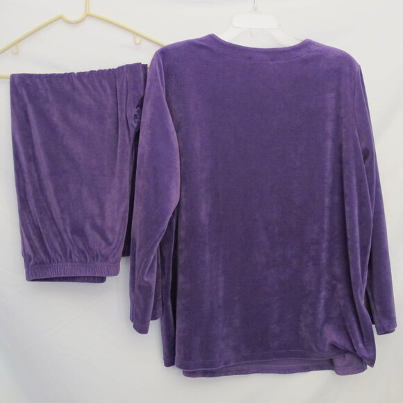 Vicki Wayne purple velour pant set PXL - Picture 5 of 6